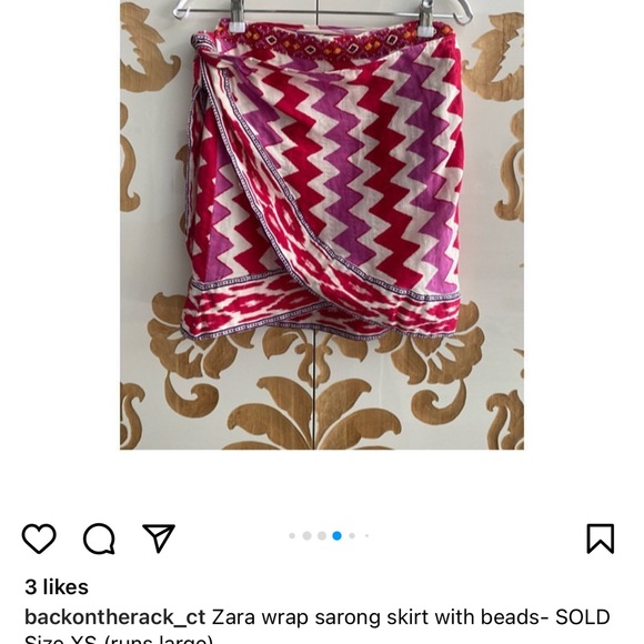 Zara wrap sarong skirt with beads, size small, great condition! - Picture 8 of 10